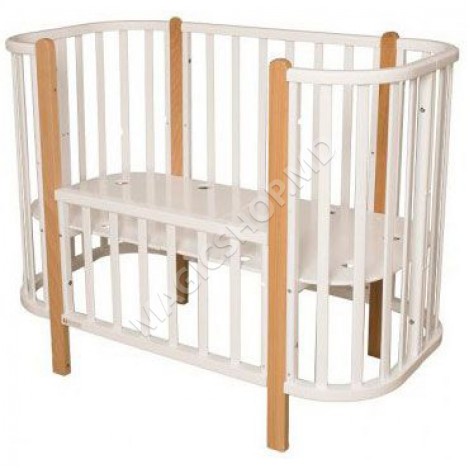 Pătuț pentru copii NELI 125x60 cm Ivory; Wenge